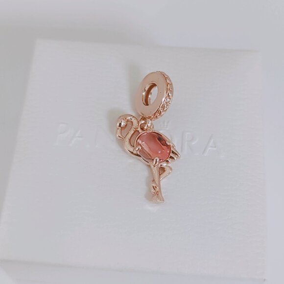 Pandora Pink Murano Glass Flamingo Dangle Charm Bracelet Charm with box - Picture 4 of 5